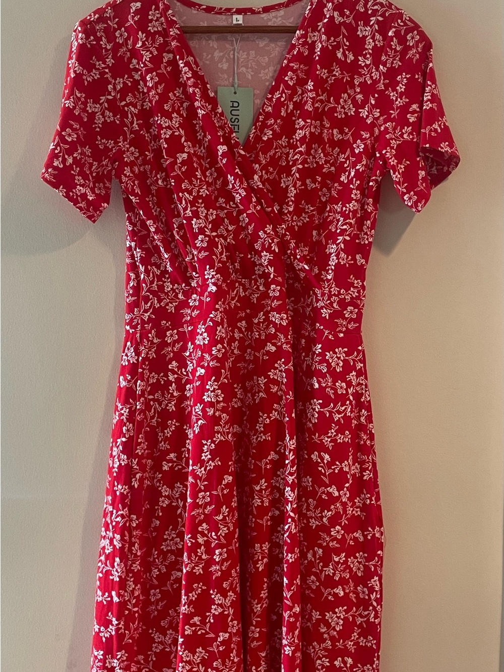 Ausi Red Floral Wrap Dress - Women's